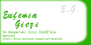 eufemia giczi business card